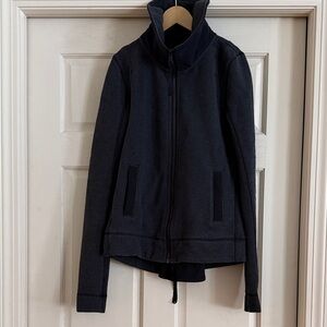 lululemon athletica En Route Jacket Heathered Black Dark Grey Sweatshirt 6